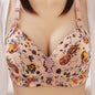 Peony Print No Steel Ring Beautiful Back Underwear