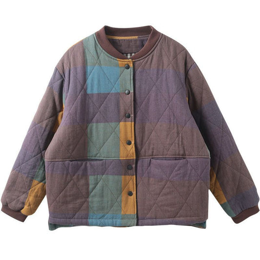 Plus Size Casual Plaid Stitching Retro Little Clothes