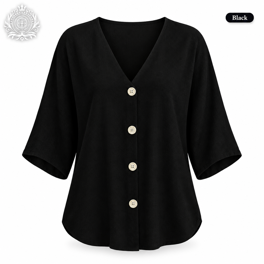 Black blouse front-view commercial shot