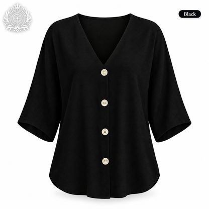 Black blouse front-view commercial shot
