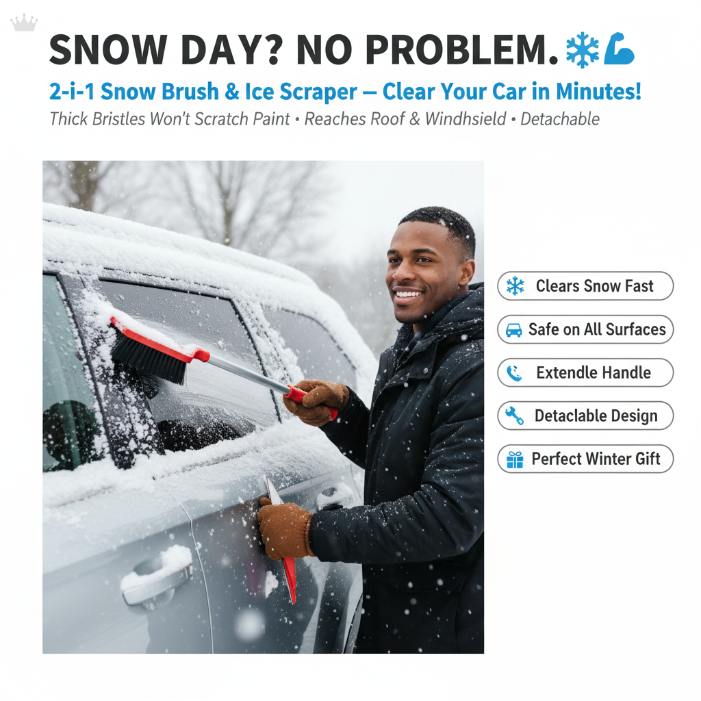 Black Man Snow Brush SUV