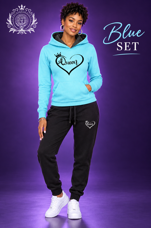 Blue Queen tracksuit model