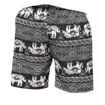 Summer Beach Pants Men's Loose Casual Fifth Pants Ice Silk High Elasticity Quick-drying