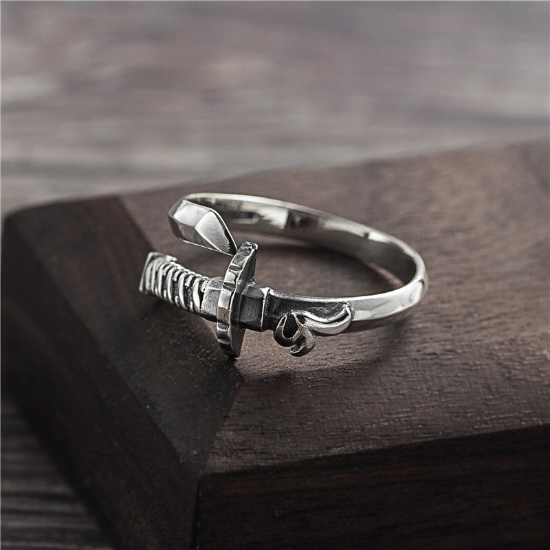 Design Personality Samurai Sword Thailand Silver Ring Men