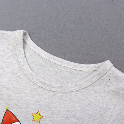 Boy's Long-sleeved Plaid Shirt Denim Trousers Three-piece Set