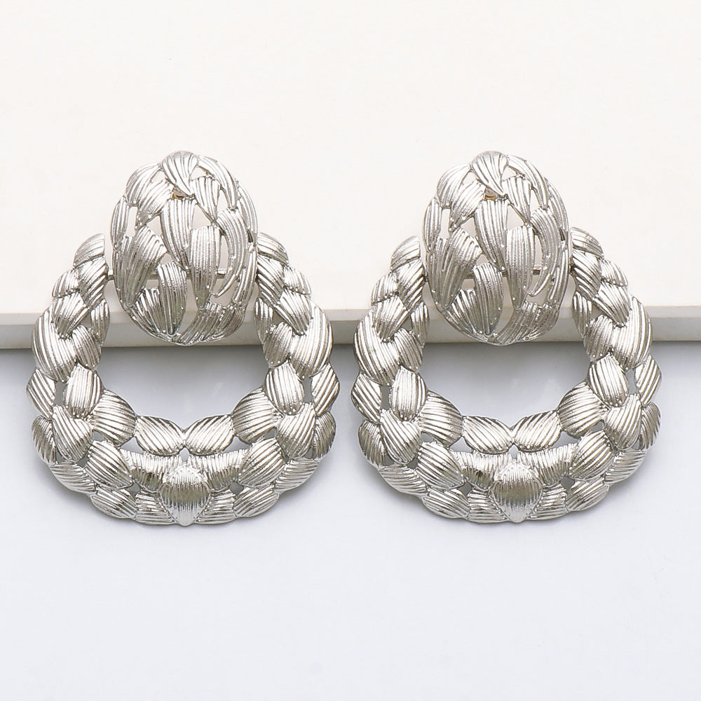 Geometric Hollow Leaf-shaped Earrings Personalized Female Earrings