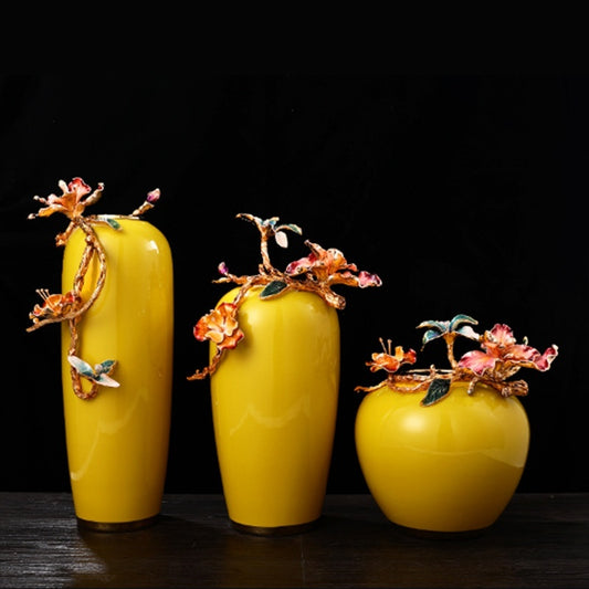 Light Luxury Enamel Vase American Living Room Desktop Ceramic