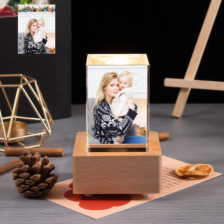 Creative Square Crystal Engraved Color Printed Photo Gift Ornaments