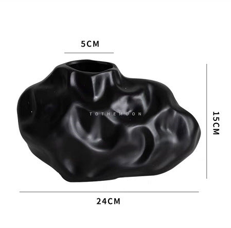 Simple Modern Black And White Geometric Ceramic Vase Ornaments