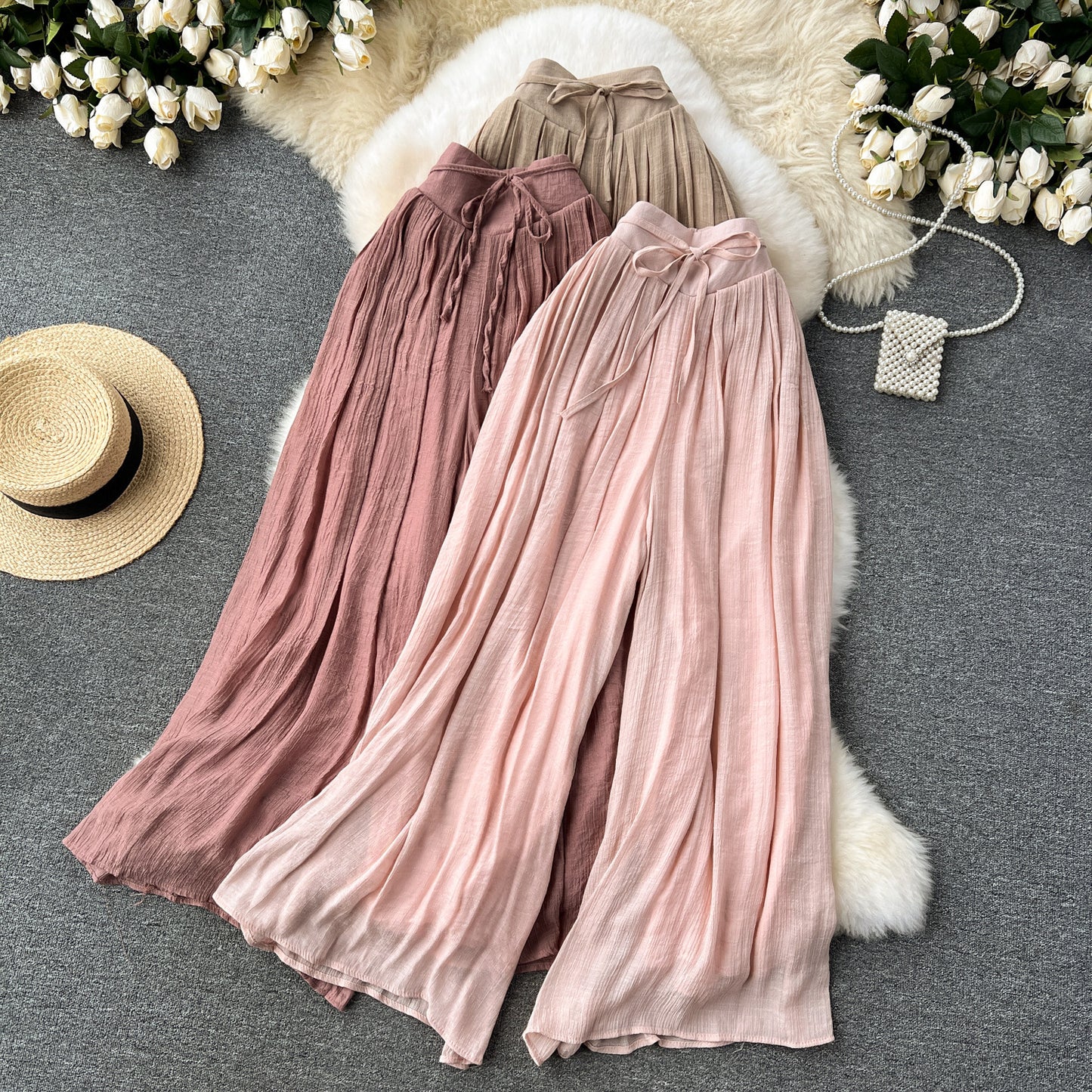 Thin Slimming High Waist Chiffon Pants Loose Casual Pants