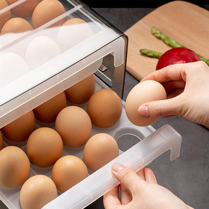 Double-layer Drawer Storage Box Transparent Egg Rack Support