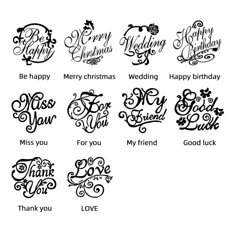 Rosewood Solid Wood Handle Vintage English Letters Greeting Seal