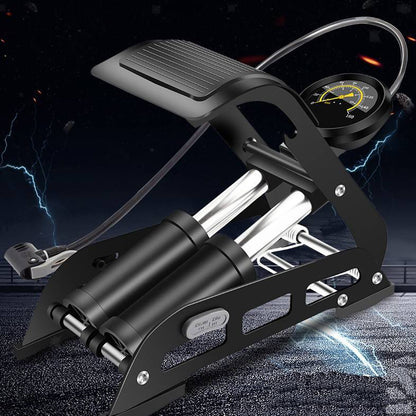 Dual-Cylinder Foot Pump 160PSI for Bicycles Balls Scooter Inflator Pump