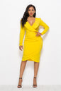 Sexy V-neck Ruffled Long-sleeve Hip Dress Women Girl Fashion