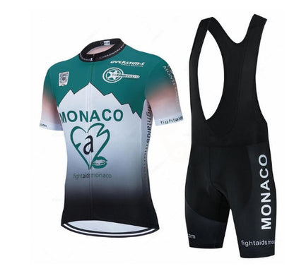 Purple Sportwear for men Short-sleeved Suspender Cycling Suit Suit Mountain Biking suit