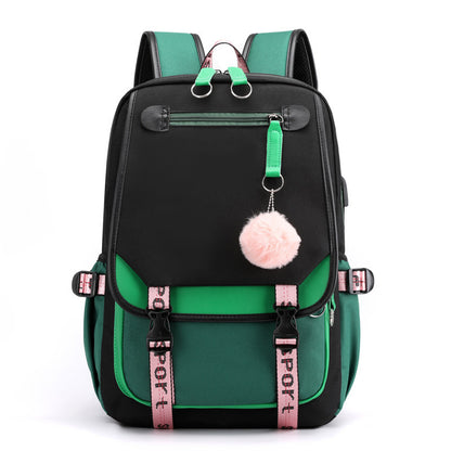 Luminous Usb Rechargeable Backpack  Student nylon