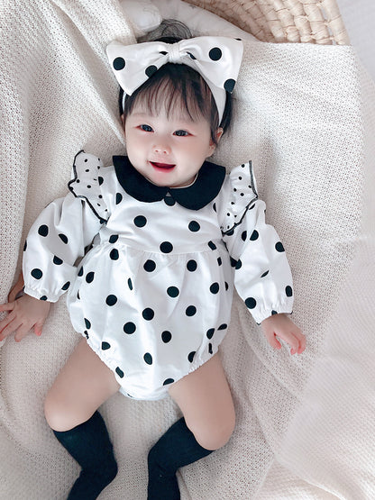 Infant Children's One-piece Clothes Polka Dot Short Sleeve