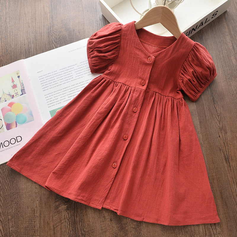 Summer Cute Princess Style Children's Dress With Embroidery Mesh