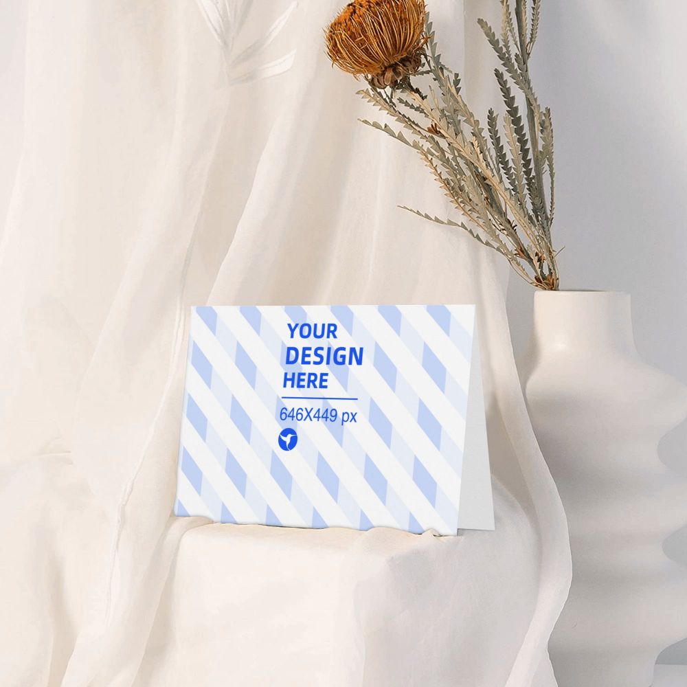 Horizontal Thick And Tough Pearl Paper Holiday Card