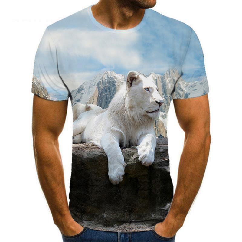 New Animal Print 3d T-shirt Men's Short Sleeve