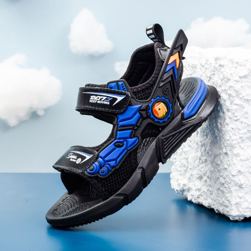 Mesh Cartoon Leather Trendy Boys' Shoes