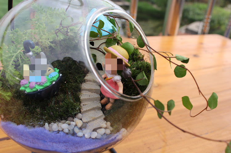 Hanging Iron Frame Glass Vase Creative