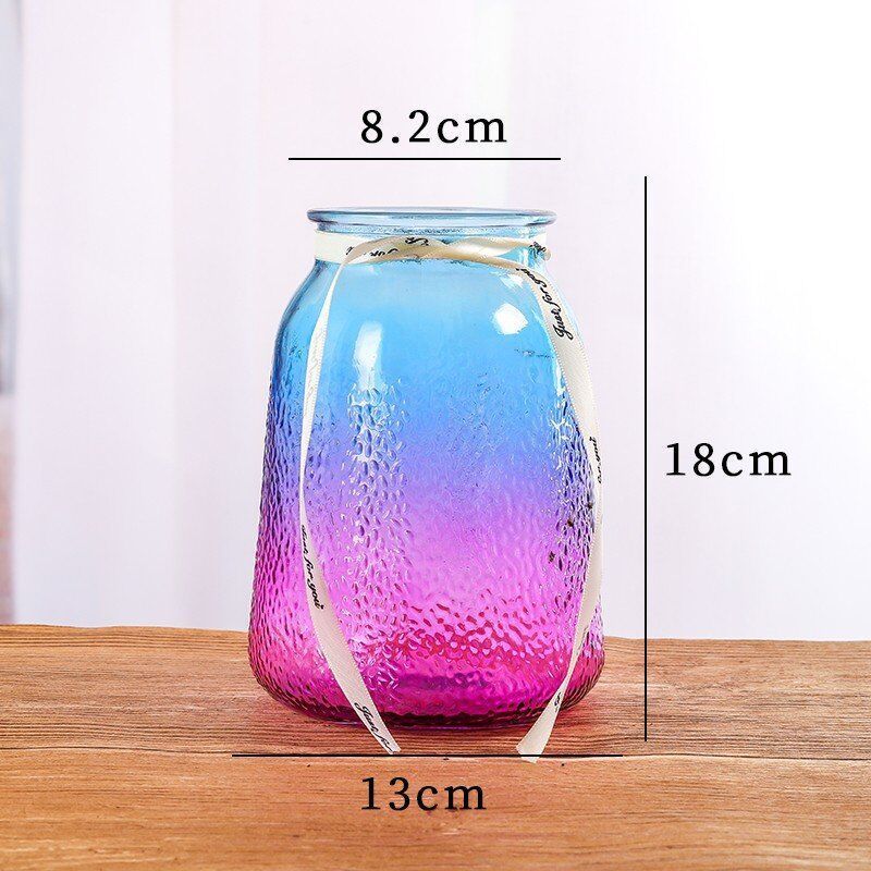 Simple Ice Seal Glass Gradient Color Vase