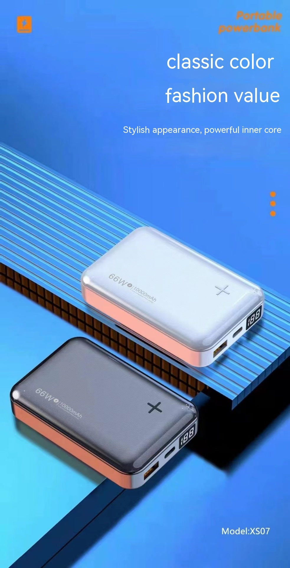 Charge Smart Digital Display Mobile Power Supply National Standard Power Bank Compact Mini