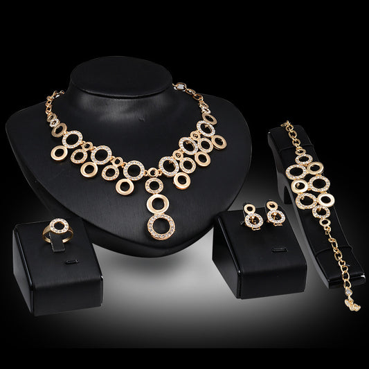 Diamond Jewelry Four-piece Alloy Jewelry Set - FLIPSTYLEZLLC