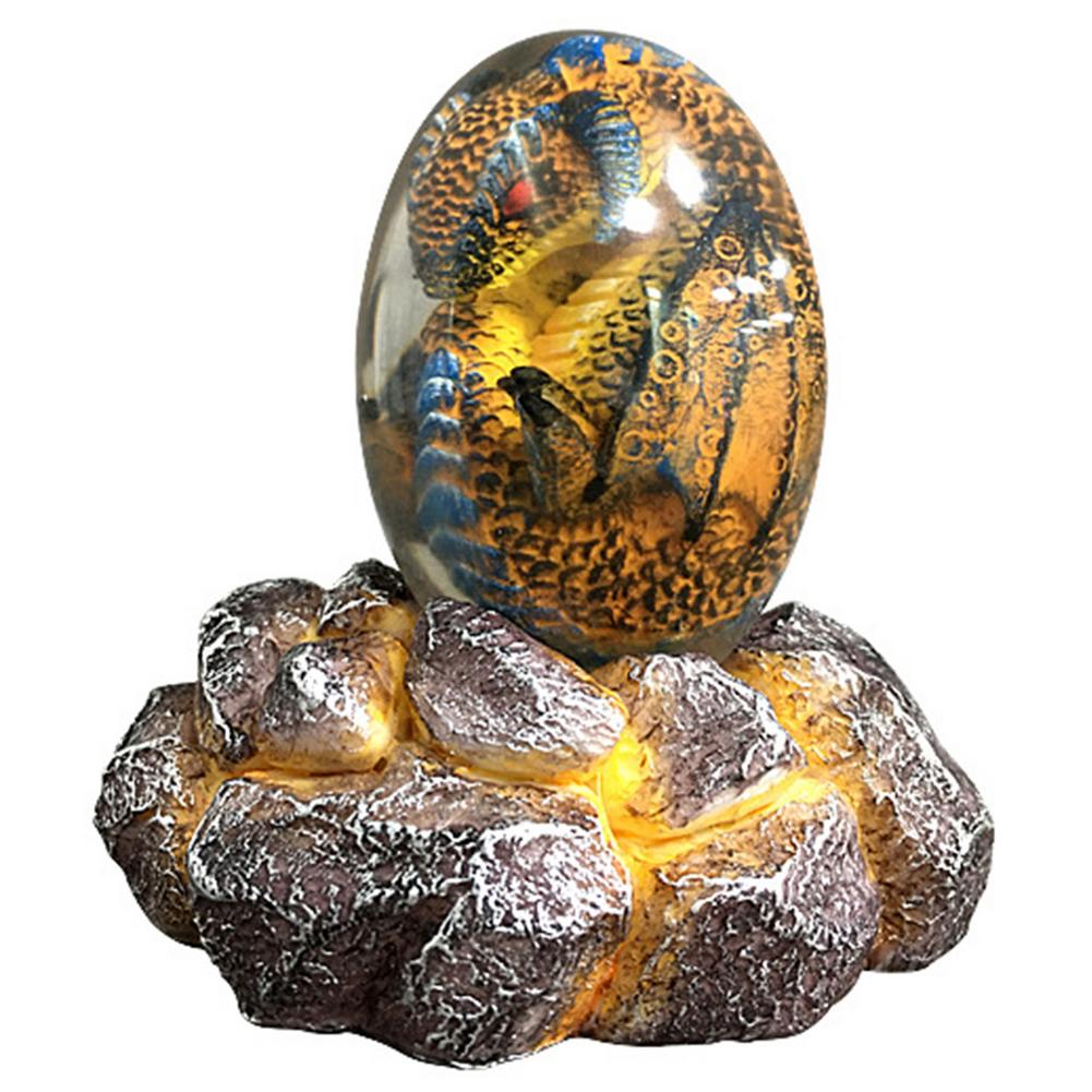 LED Lava Dragon Egg Ornamental Collection Decor Dinosaur Egg Statue Resin Dragon Egg Crystal Minerale Gemstone Reiki Home Decor