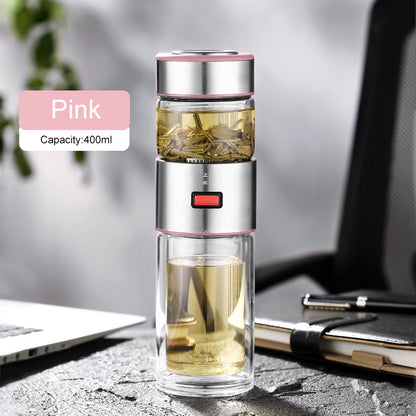 Car Tea And Water Separation Glass Portable Gift Box Set