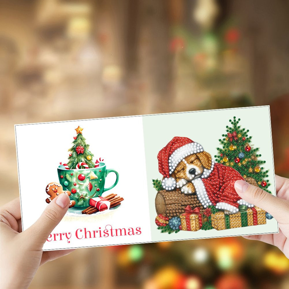 Christmas Style 6 Combination Puppy Style Handmade Greeting Cards