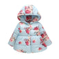 Girls' Hooded Fashion Printed Cotton-padded Jacket