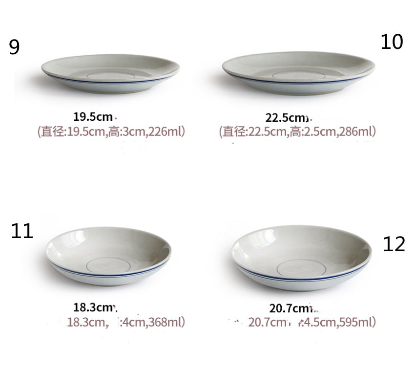 Chinese Style Tableware Set Retro Ceramic Old-fashioned Bowls And Plates