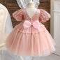 Baby Girl Sequin Ball Performance Costume Birthday Fluffy Gauze Princess Dress