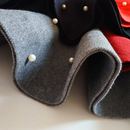 Girls High Waist Knitted Pearl Umbrella Skirt