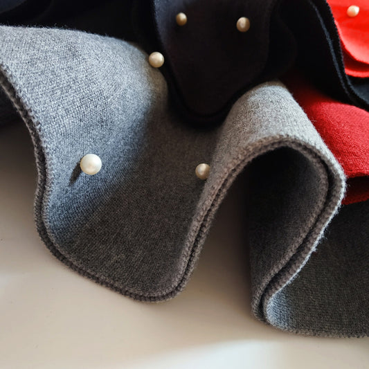 Girls High Waist Knitted Pearl Umbrella Skirt