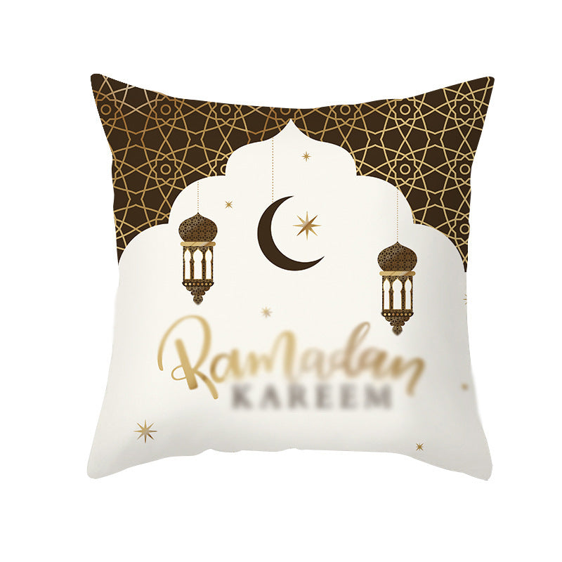 Home Fashion National Style Peach Skin Velvet Printed Cushion Cover