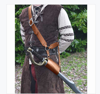 Crossbody Belt Buckle PU Sword Cover Stage Play