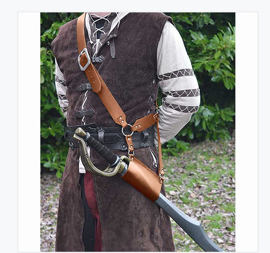 Crossbody Belt Buckle PU Sword Cover Stage Play