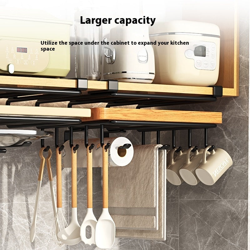 Kitchen Punch-free Storage Rack Double-layer Chopping Board Rack