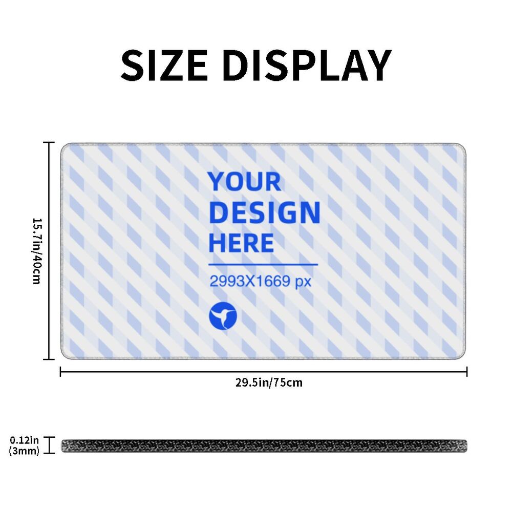 Create your own 16x29.5in Horizontal Oversized Anti-Slip Rubber Keyboard Pad