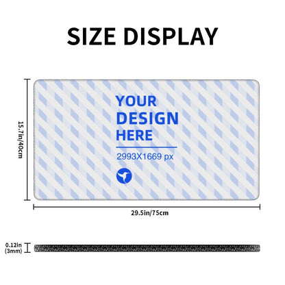 Create your own 16x29.5in Horizontal Oversized Anti-Slip Rubber Keyboard Pad