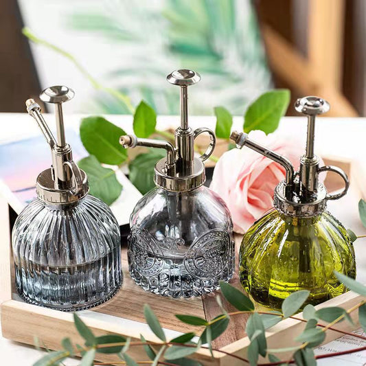 Relief Vintage Glass Watering Can Gardening Household