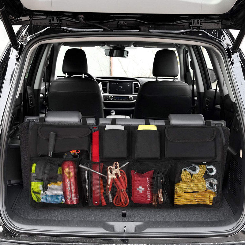 Large-capacity SUV Rear Seat Back Bag Sundries Storage Bag With Net Pocket