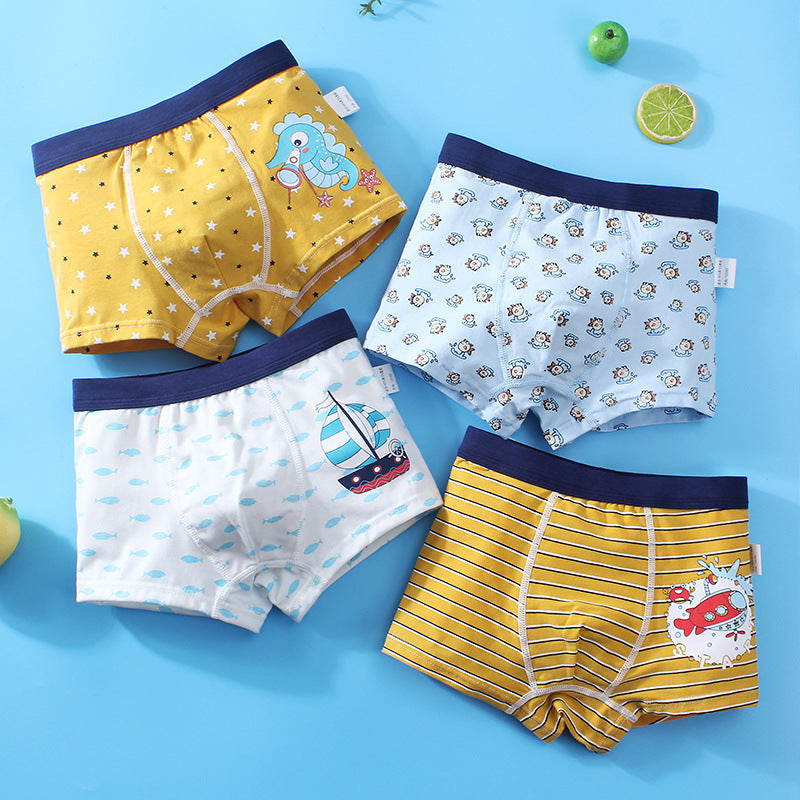 Boys Cartoon Cotton Boxer Shorts Suit