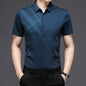 Woodpecker Silk Short Sleeve Shirt Men''s Middle Age
