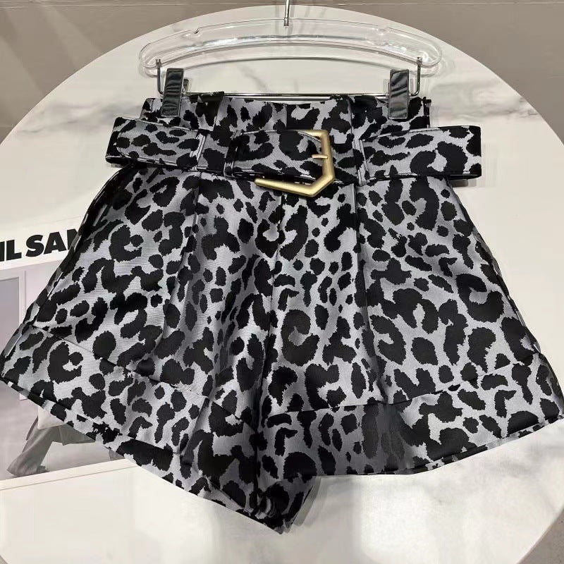 Fashion Leopard Print Suit Hot Pants