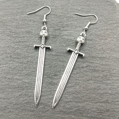 Fashion Owl Sword Ladies Vintage Sword Earrings