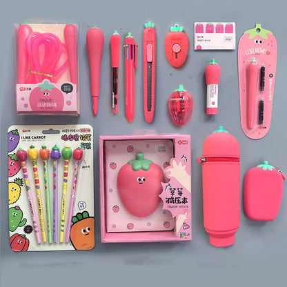 Silicone Pencil Bag Student Cute Plush Storage Bag